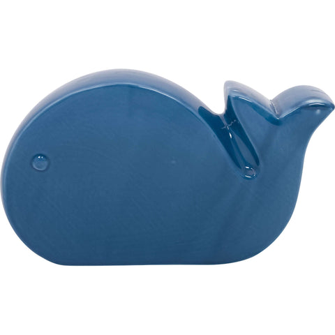 Decorative Ceramic Whale Ornament - Dark Blue by Batela