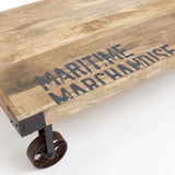 Low Wooden Coffee Table on Wheels by Batela