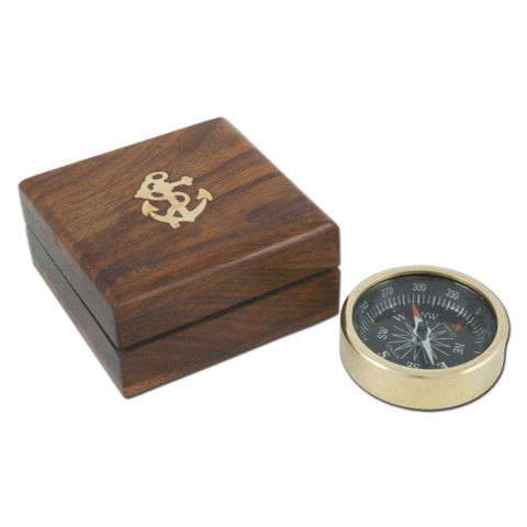 Compass with Wooden Box by Batela