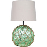 Green Glass Buoy Table Lamp by Batela