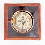 Navigation Compass in a Glass and Wooden Presentation Box