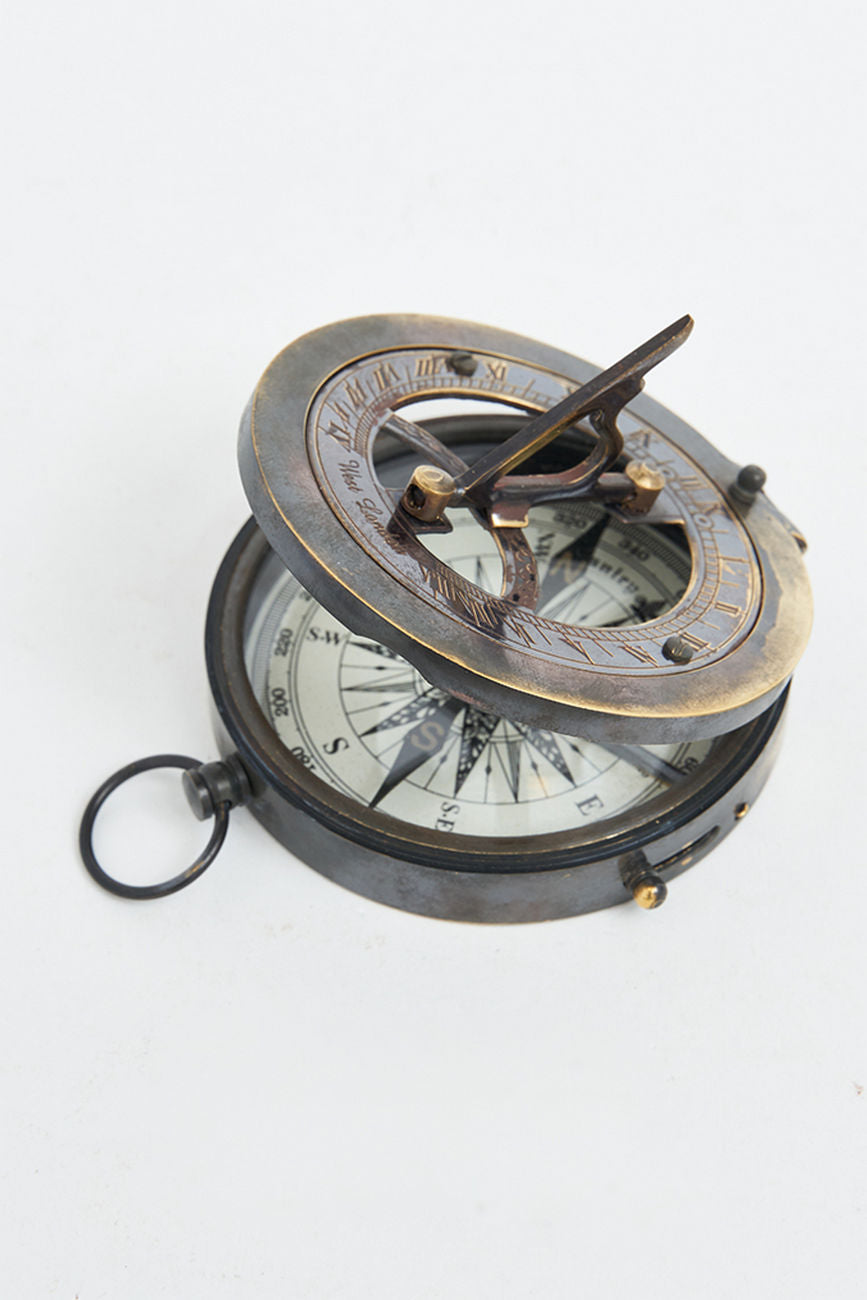 Sundial with Compass Nautical Office Decoration Batela Giftware