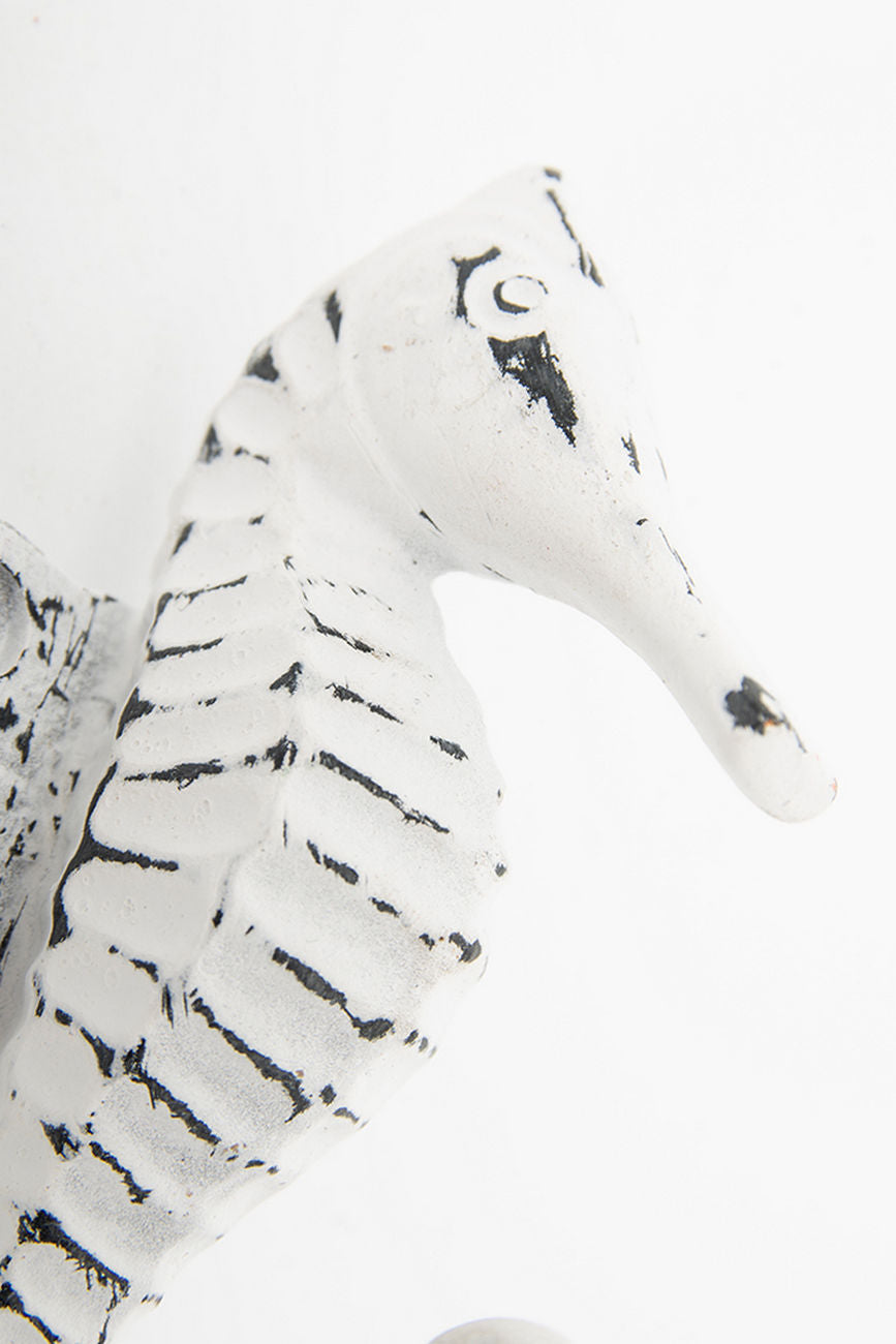 Seahorse Metal Coat Hook (White) Coat Racks & Hooks Batela Giftware