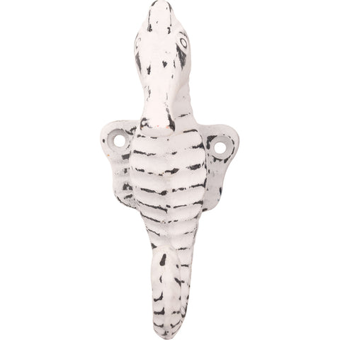 Seahorse Metal Coat Hook (White)