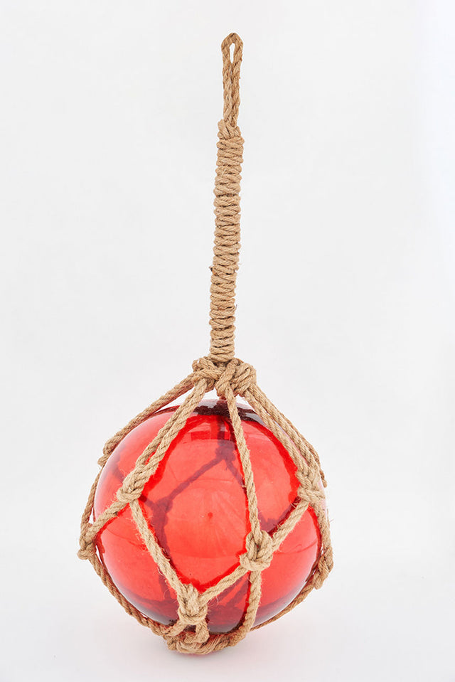 Large Glass Buoy on a Rope - Red Desktop Batela Giftware