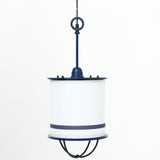 Metal Ceiling Lamp White with a Blue Stripe (Long)
