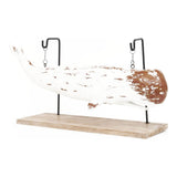 Large Sperm Whale Ornament on Stand (White)