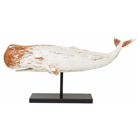 Large Sperm Whale With Base Ornament (White)