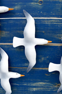 Wooden Wall Art with a Flock of Seagulls Marine Mammals Pictures Batela Giftware