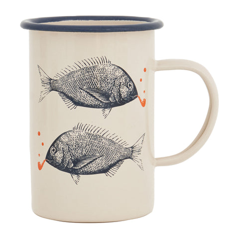 Tall Fishes Enamel Mugs (Set of 6)