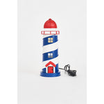 LED Blue/White Lighthouse - Metal Red Top
