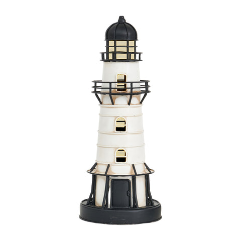 LED Black/White Lighthouse - Metal