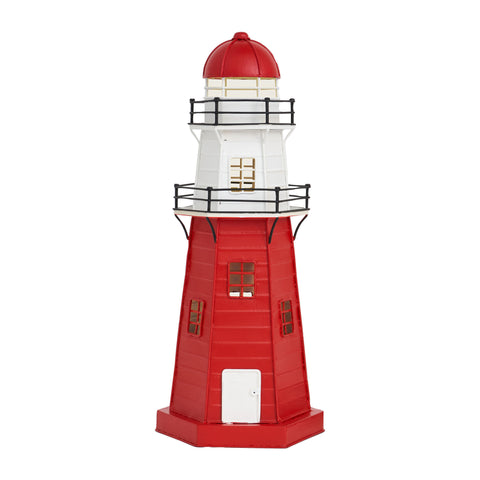 LED Red and White Lighthouse - Metal