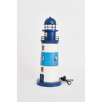 LED Navy, Turquoise and White Lighthouse - Metal