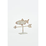 Table Top Tin Fish Weather Vane with base