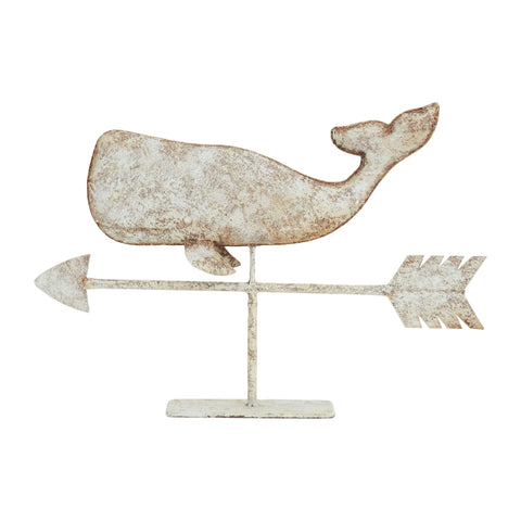 Tin Whale Weather Vane with base