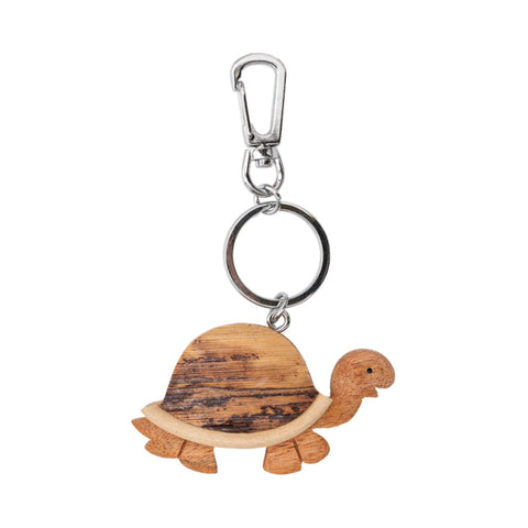 Wooden Key Ring - Decorated Turtle