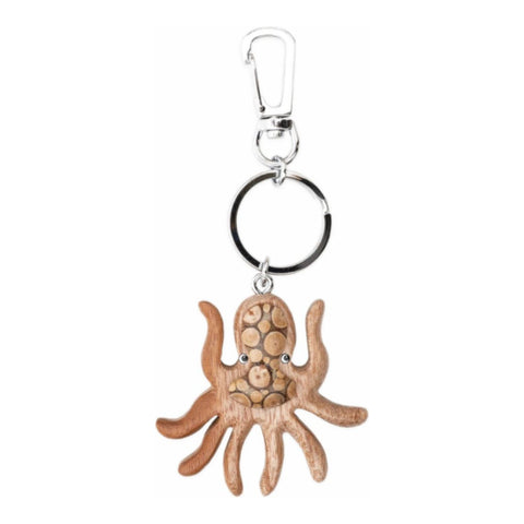 Wooden Key Ring - Octopus