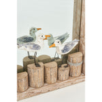 Tall Wooden Mirror with Bird on a Post