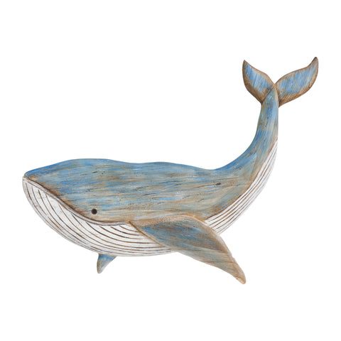 Wooden Whale Wall Art Decoration