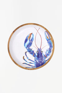 Large Enamelled Wooden Bowl with Lobster Design Batela Giftware