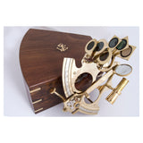 Sextant in Brass with a Wooden Box by Batela