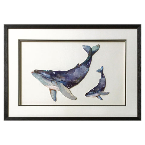 Framed Collage Picture of Whale with Baby by Batela