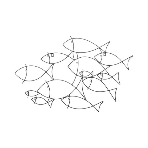 Metal Wire Shoal of Fish Wall Art by Batela