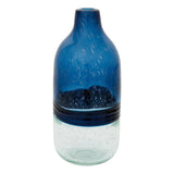 Glass Blown Bottle Vase - Blue Hues (Tall) by Batela