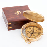 Pocket Compass with Wooden Box by Batela