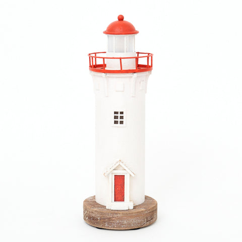 Wooden LED Red/White Lighthouse by Batela