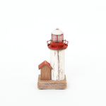 Wooden LED White/Red Lighthouse with House by Batela