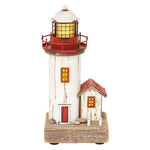 Wooden LED White/Red Lighthouse with House by Batela