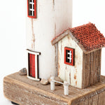 Wooden LED White/Red Lighthouse with House by Batela