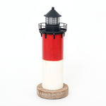 Wooden LED Blue/Red/White Lighthouse by Batela