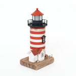 LED Wooden Striped Lighthouse with House by Batela
