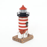 LED Wooden Striped Lighthouse with House by Batela