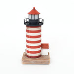 LED Wooden Striped Lighthouse with House by Batela
