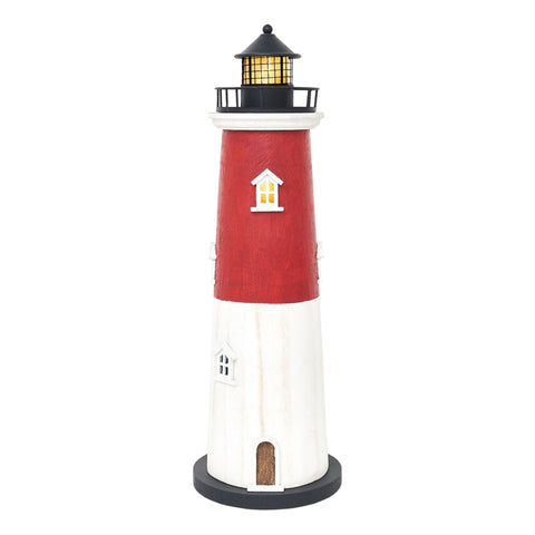 LED Large Red & White Lighthouse by Batela