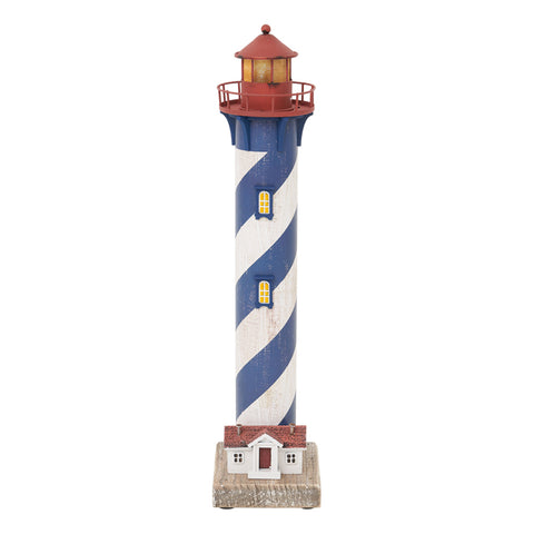 LED Blue & White Tall Lighthouse by Batela