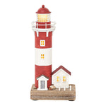 LED Red & White Lighthouse with House by Batela