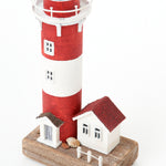 LED Red & White Lighthouse with House by Batela