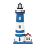 LED Blue/White Lighthouse with House - Metal by Batela