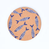 Cork Table Mat with Shoal of Striped Fish - Round by Batela