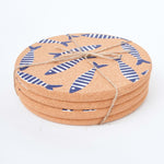 Cork Table Mat with Shoal of Striped Fish - Round by Batela