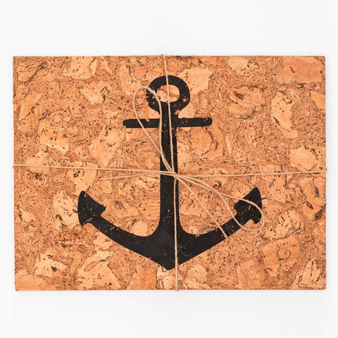 Cork Table Mat with Anchor - (Pack of 4) by Batela