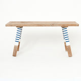 Wooden Bench with Enamel Detail by Batela