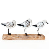 Three Sea Birds Ornament on a Driftwood Base by Batela