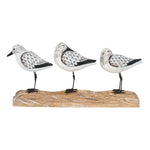 Three Sea Birds Ornament on a Driftwood Base by Batela