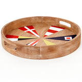 Nautical flags Round Tray by Batela